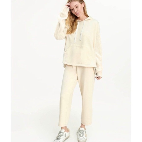 Splendid Women Cascade Wide Leg Cropped Sweatpants Light Camel L Nwt - Picture 1 of 6